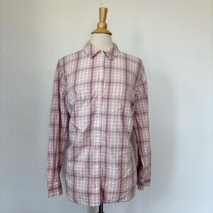 Charter Club Pastel Pink Plaid Button Down Shirt